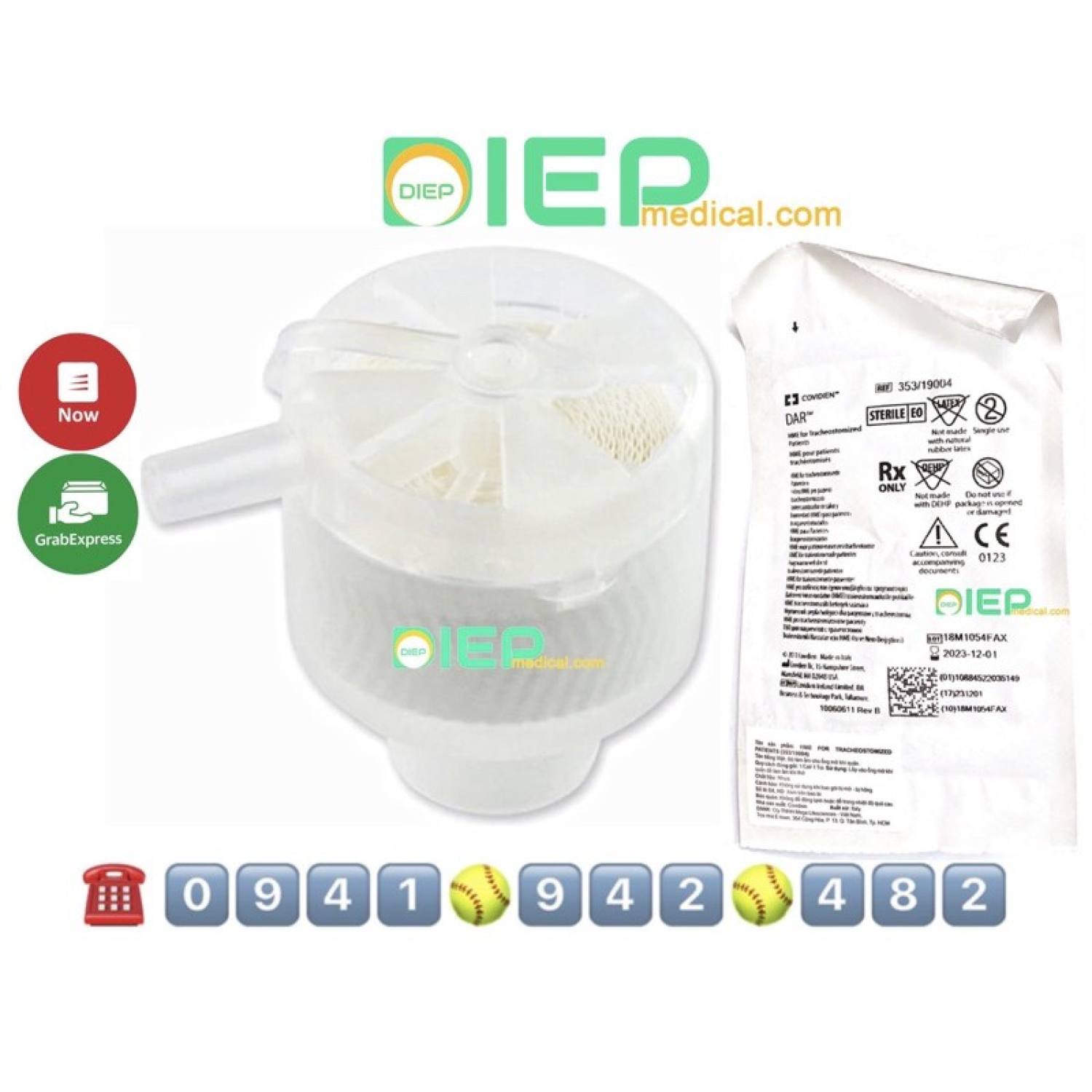 ✅ dụng cụ làm ẩm khí thở tracheolife ii dar covidien - dùng cho ống mở khí quản shiley