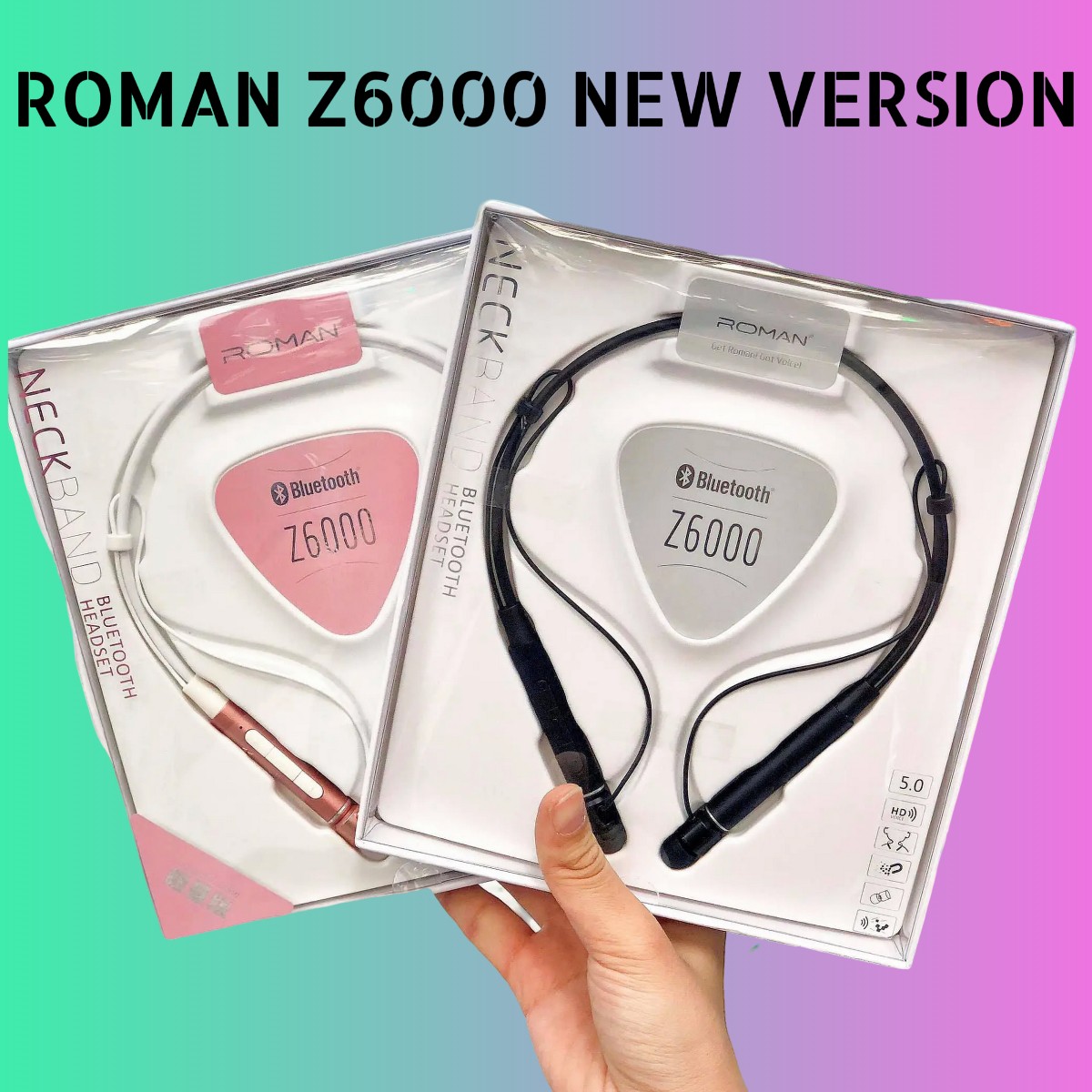 Tai nghe Bluetooth Roman Z6000 báo rung khi có cuộc gọi, hỗ trợ kết nối cùng lúc 2 điện thoại - Hàng Chính Hãng