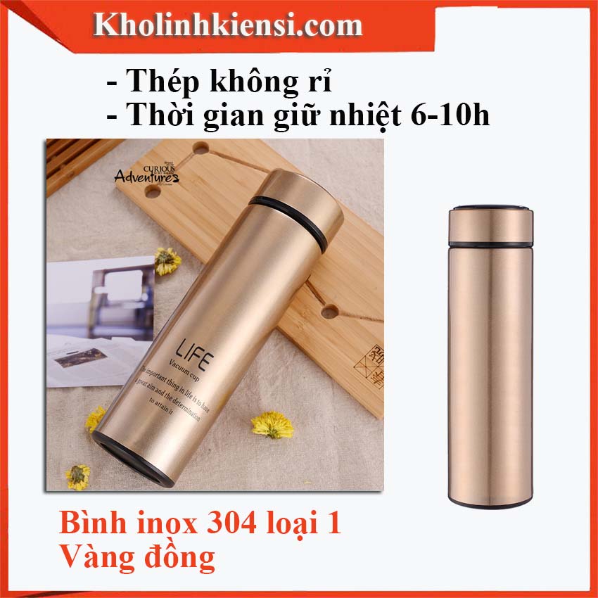 [HCM]Bình giữ nhiệt inox 500ml cao cấp- bình nước inox 304- 0901- đã qua kiểm định an toàn - khắc logo theo yêu cầu
