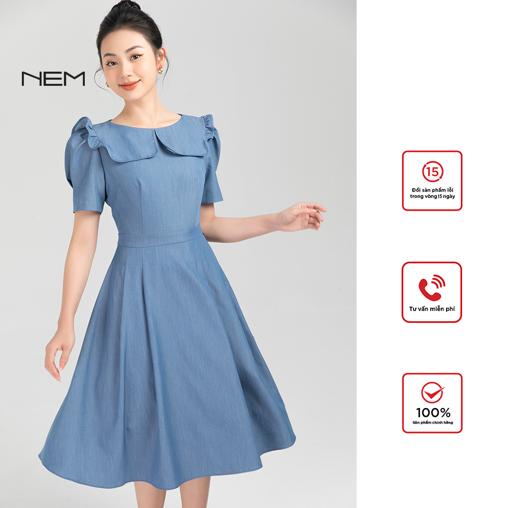 Đầm công sở nem fashion tay ngắn d43092