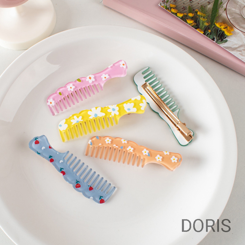 Kẹp tóc mái trang điểm hình cây lược dễ thương - doris house