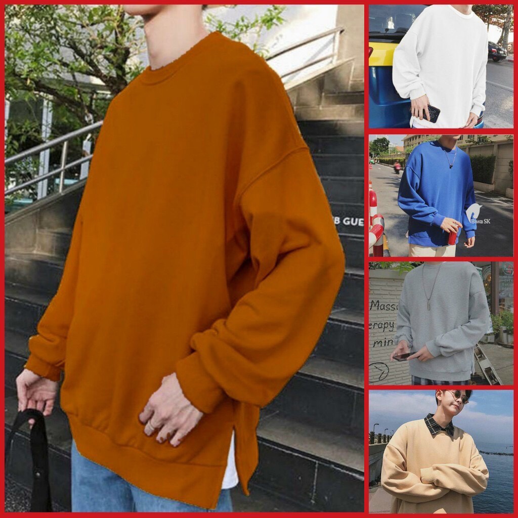 [HCM]Áo Sweater Nam Nữ Xẻ Tà Có 4 Màu Siêu ChấtChất Nỉ PE Dày Dặn Mềm Mịn Nha Khách-TP