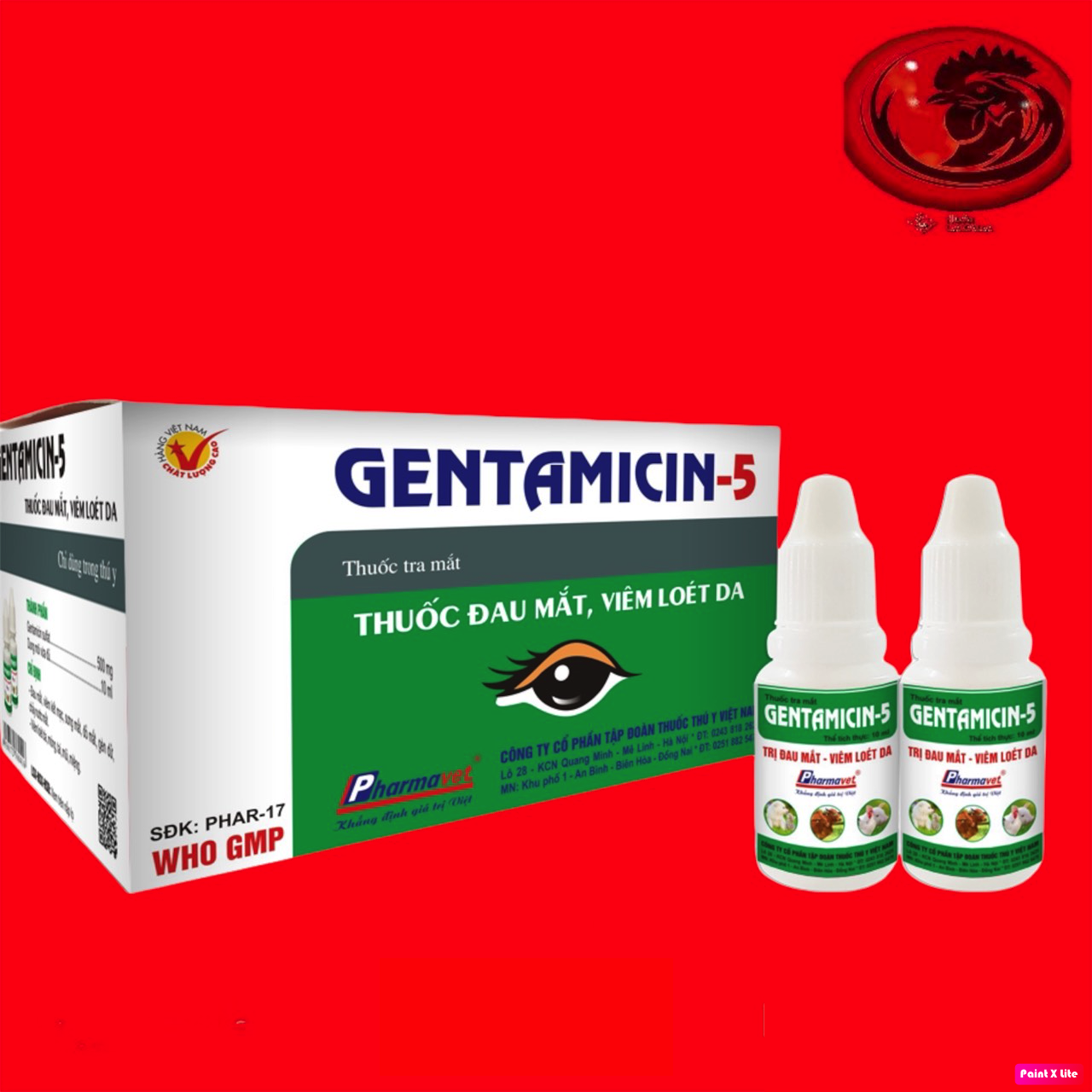 Nhỏ mắt Gentamicin - 5 đau mắt, bọt mắt cho gà đá 10ml