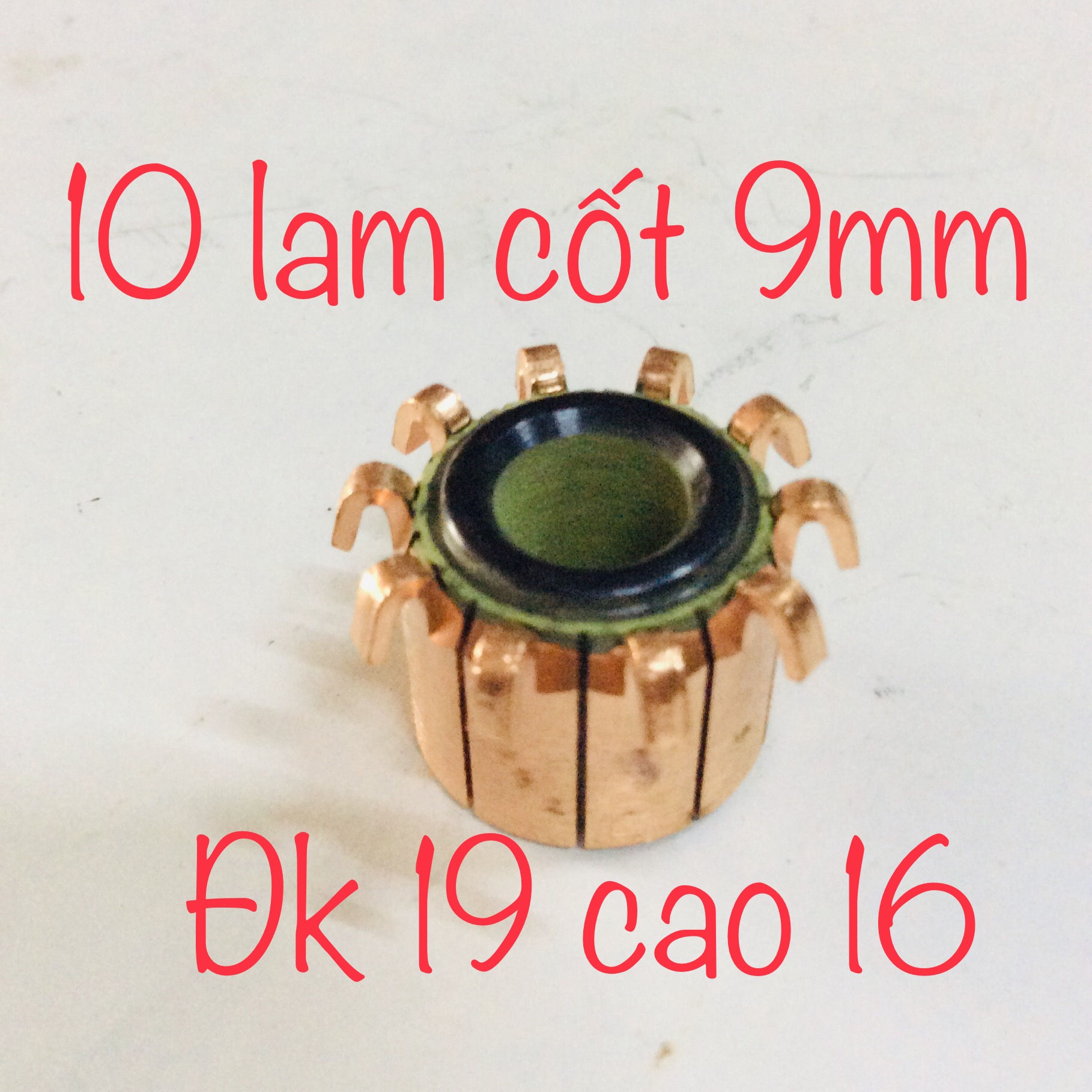 Cổ góp 10 lam cốt 9mm đk 19 cao 16 dùng cho đề xe, mô tơ