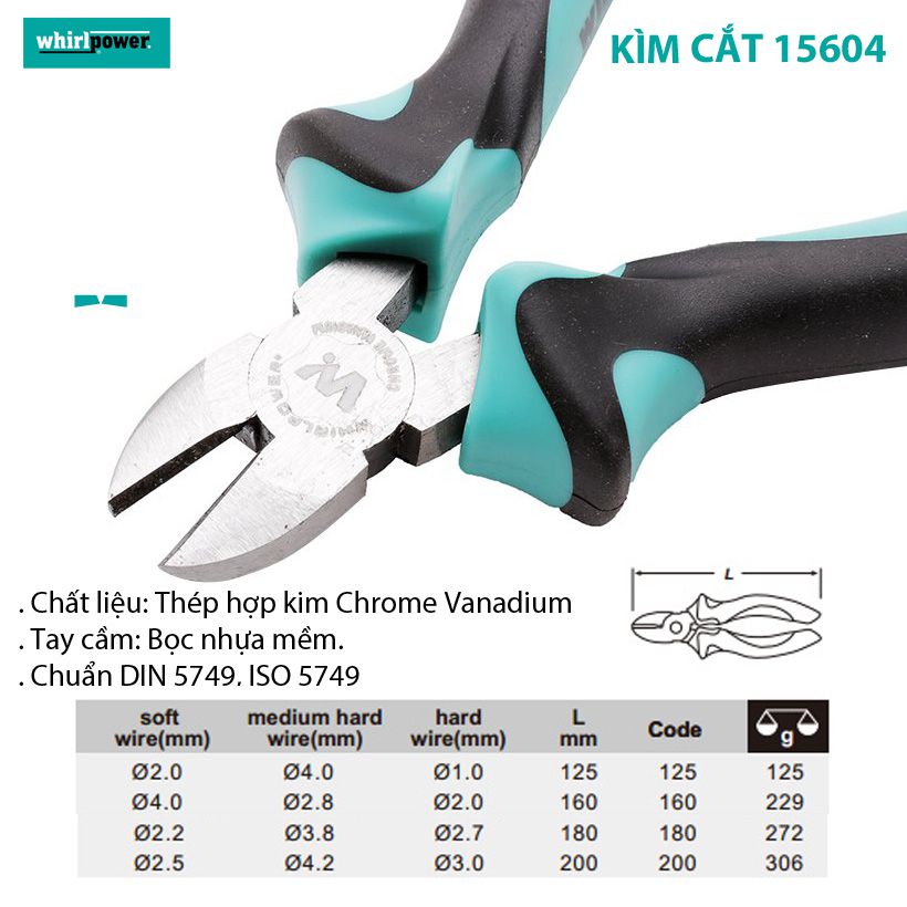 Kìm cắt cơ khí whirlpower 15604-21-180