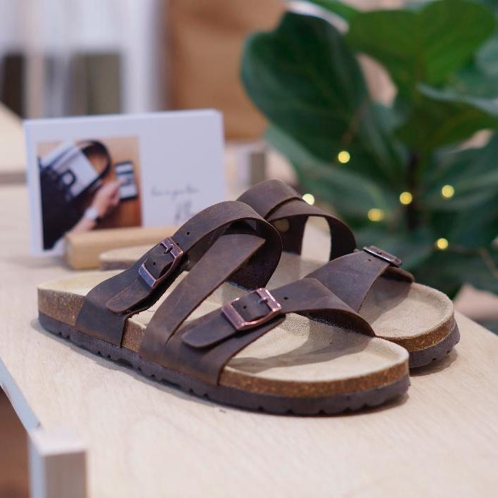 Dép Nam, Dép da quai V đế trấu cao cấp