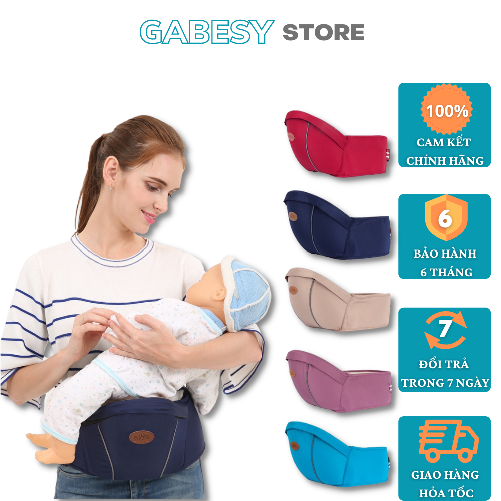 Địu chính hãng GABESY D2, địu trẻ em ghế đơn chống gù trợ lực gọn nhẹ cho bé từ 0 - 36 tháng tuổi