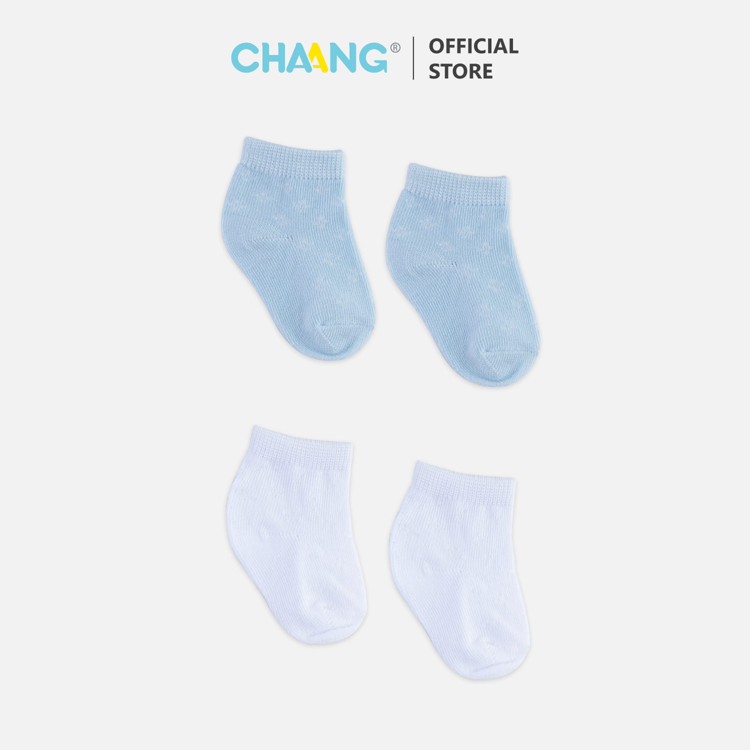 CHAANG Set 2 đôi tất lưới trắng xanh Chaang