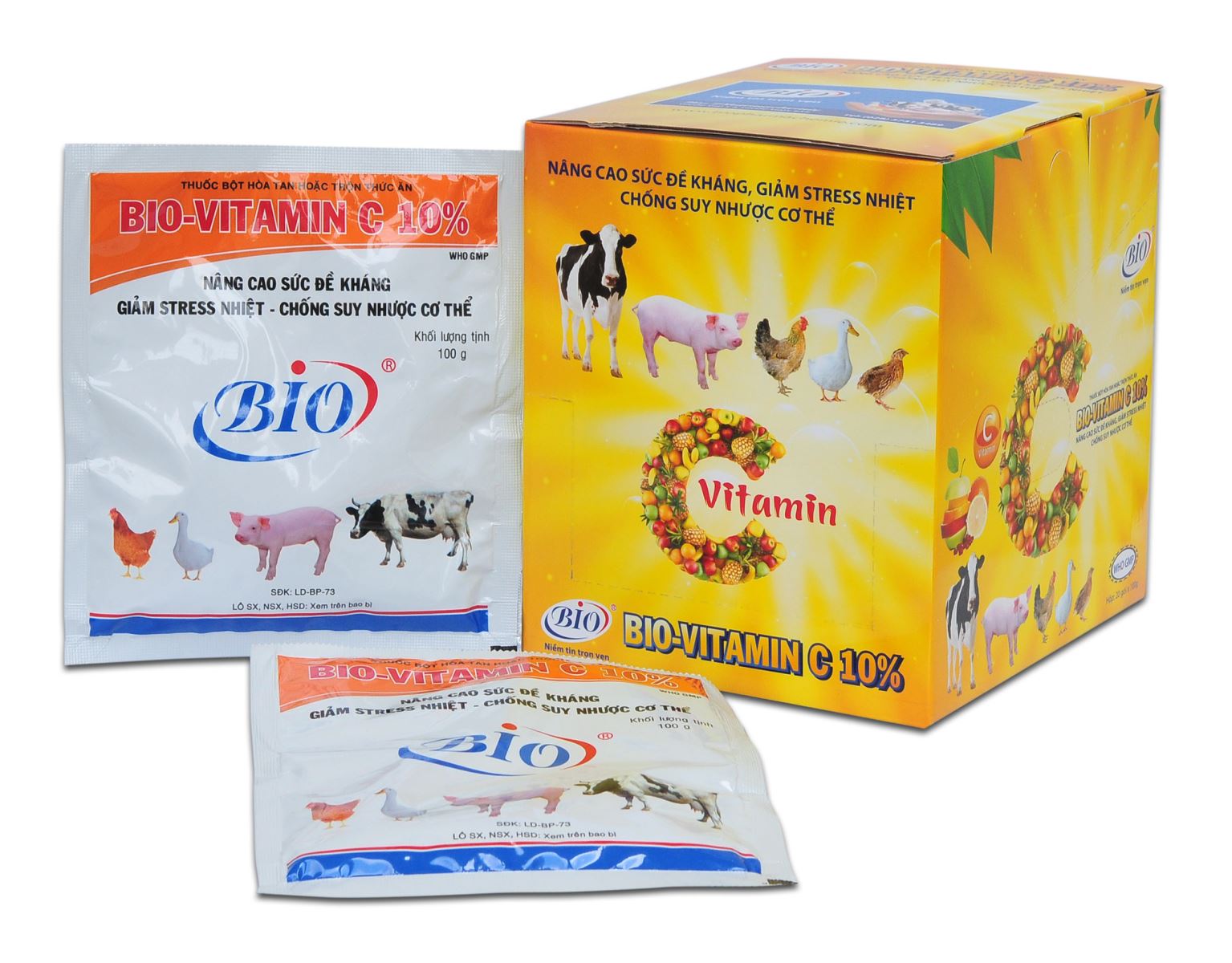 [Giá rẻ]BIO- VITAMIN C10% kháng - giảm stress-cho thú cưng 100g