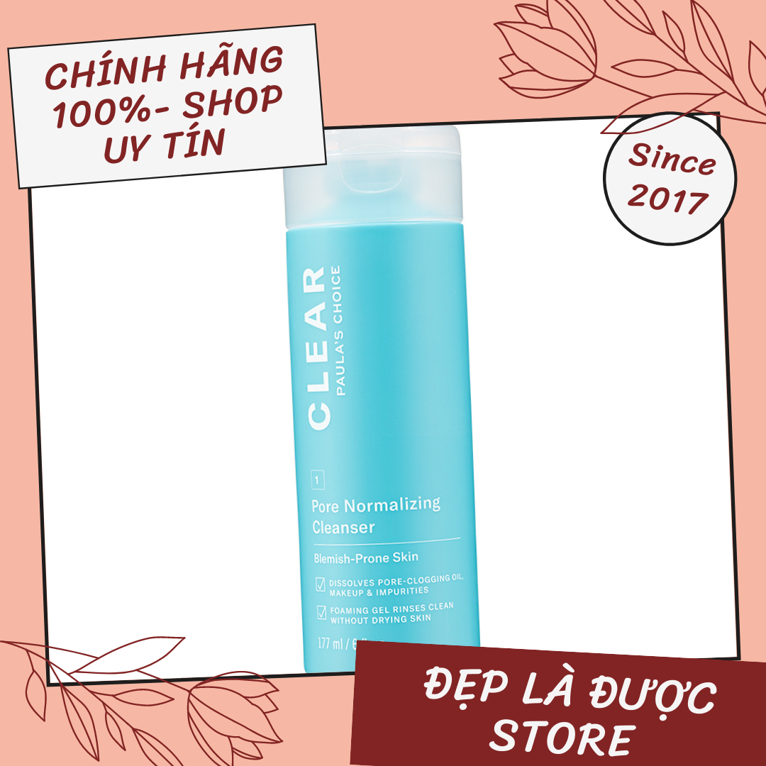 Sữa rửa mặt cho da mụn Paula’s Choice Clear Pore Normalizing Cleanser dịu nhẹ chứa bha { DATE MỚI- CHÍNH HÃNG }