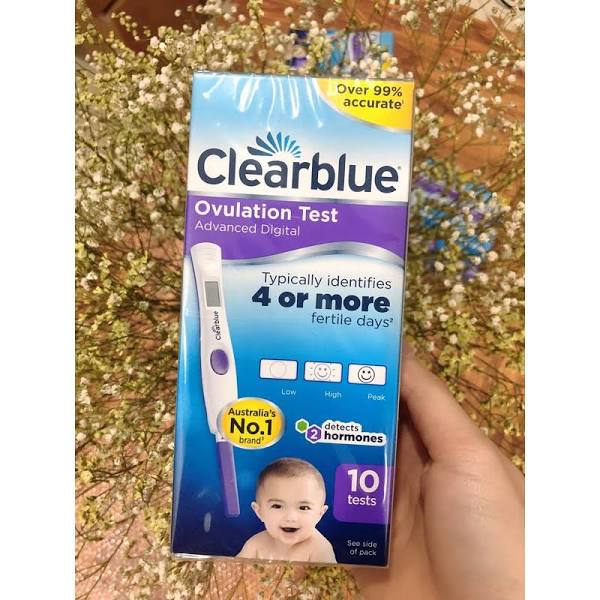 Que thử rụng trứng Clearblue Ovulation Test 4 or more 3 nấc hiển thị