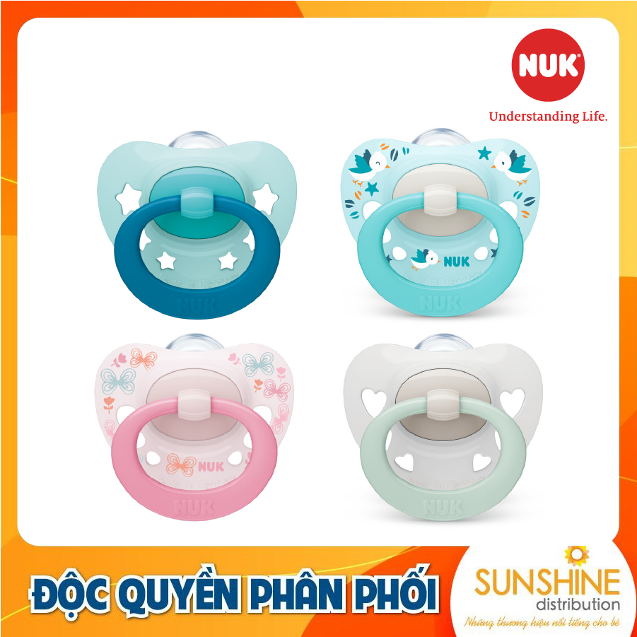 Bộ 2 ti giả nuk silicone ban ngày 0-6m, 6-18m, 18-36m
