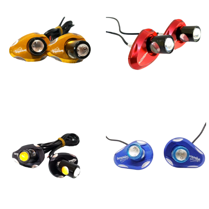Đèn xi nhan LED kèm lông đền 2 tầng thích hợp gắn cho Exciter, Winner và các loại xe khác