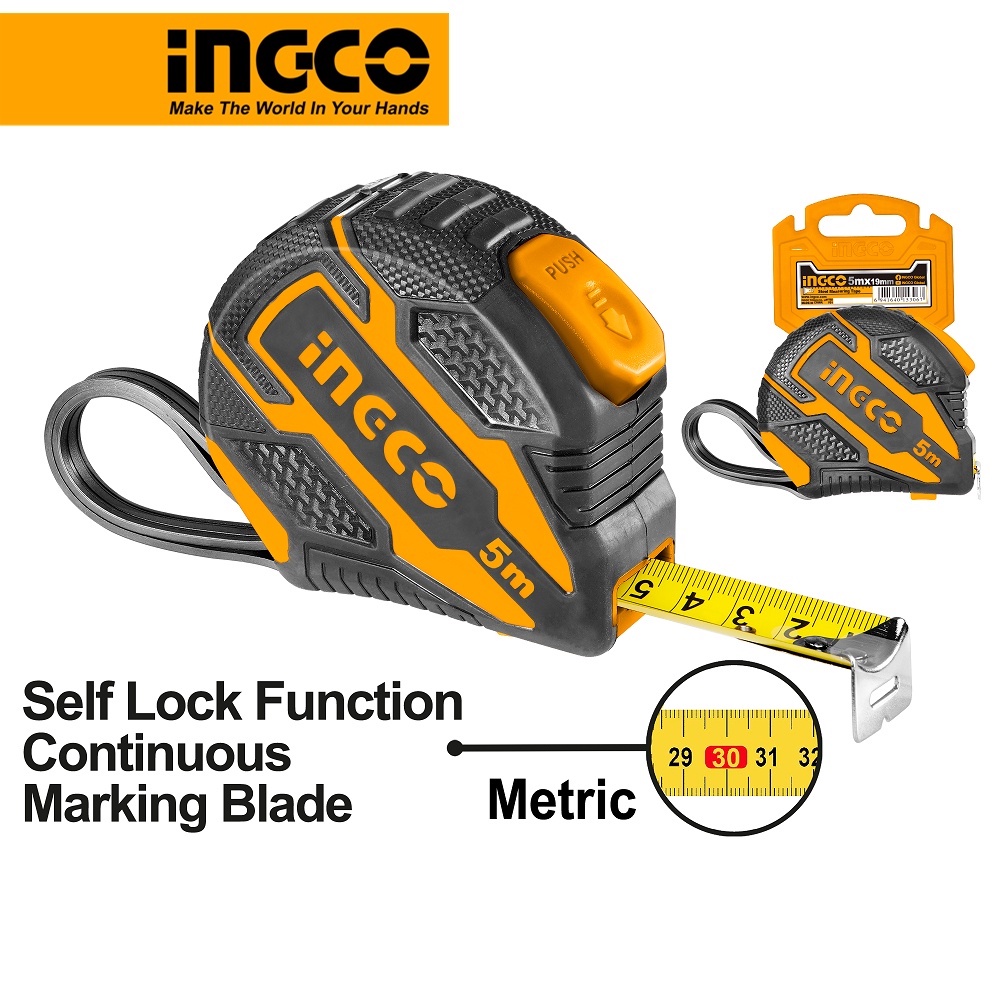 Thước kép thép nền vàng 5mx19mm ingco hsmt08519