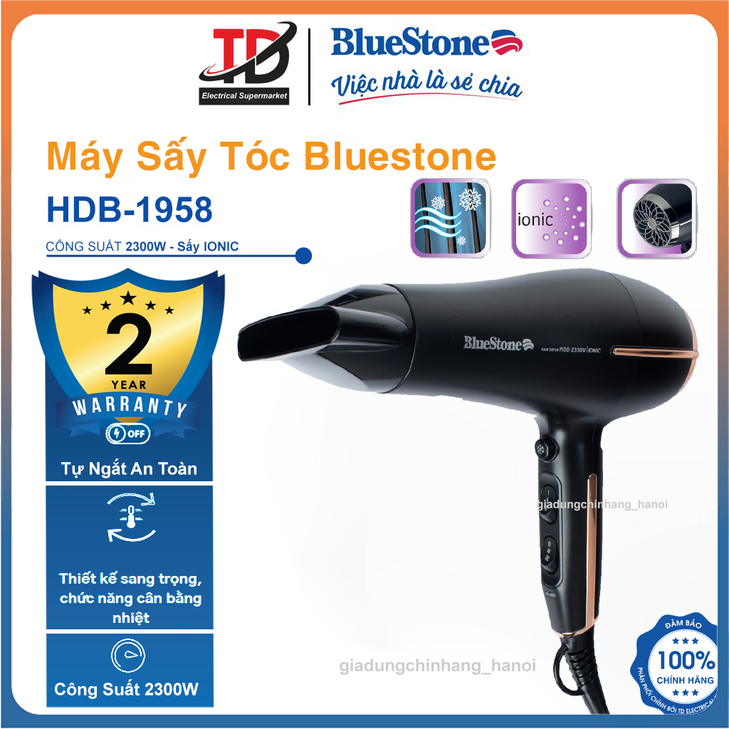  Máy sấy tóc Bluestone HDB-1958 Công Suất 2300W Bảo Hành Chính Hãng 2 Năm 