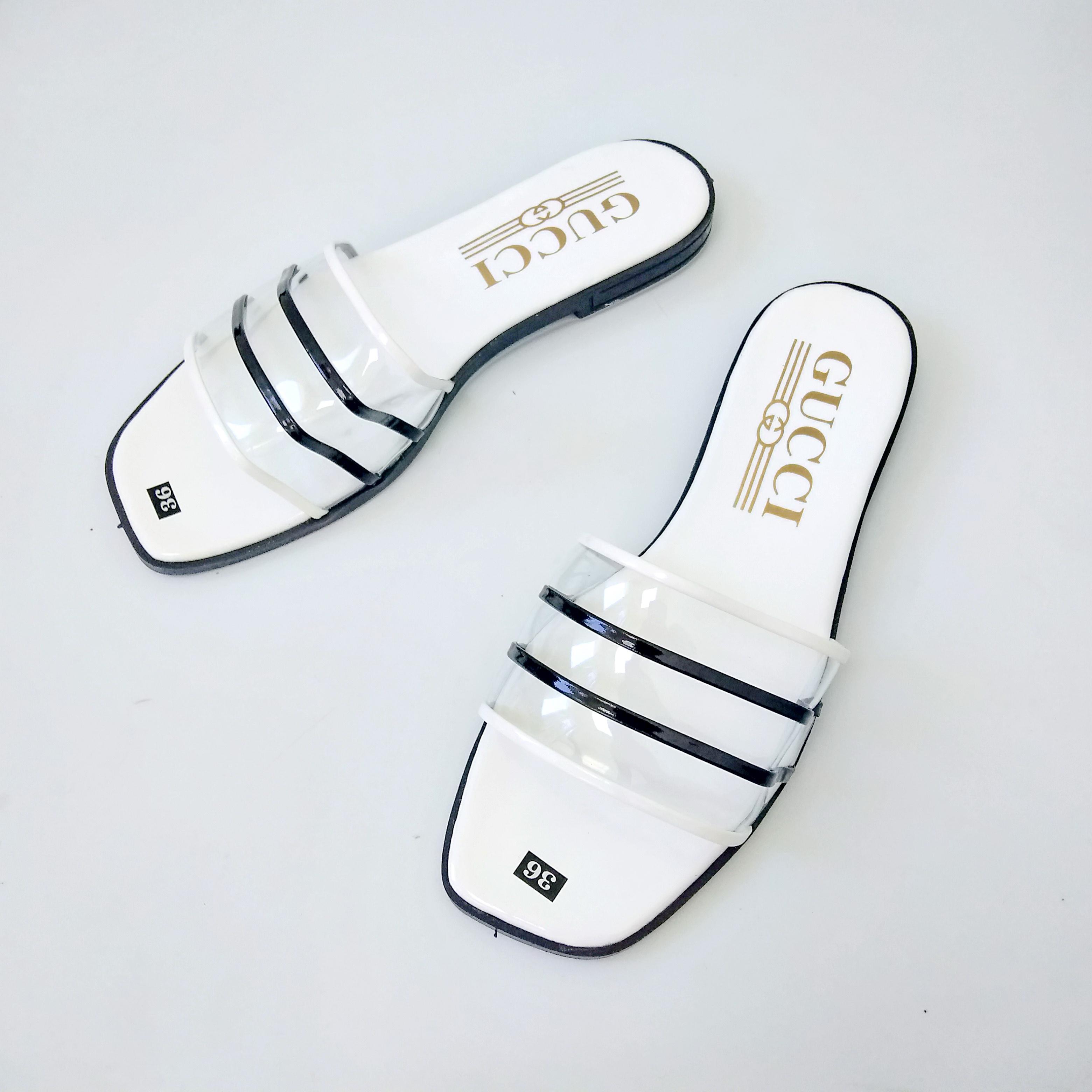 [HCM]Dép quai ngang sọc đen trắng