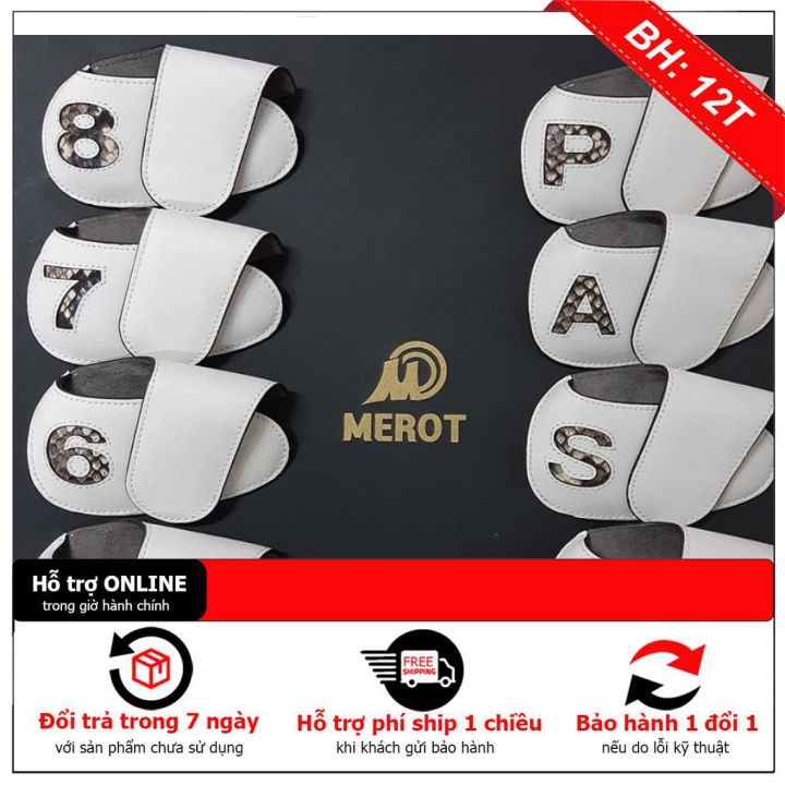 Cover Bọc Đầu Gậy Golf Sắt  Bằng Chất Liệu Da Thật Golf Iron Cover Thương Hiệu Merot Hàn Quốc