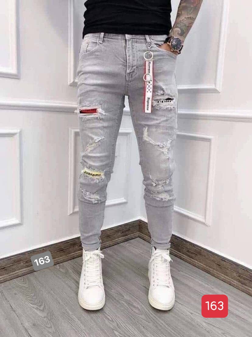 [ HÌNH SHOP CHỤP ] Quần jean nam, rách gối, co giãn 4 chiều ôm body mẫu mới cực HOT 2021, chất lượng khỏi chê JN43