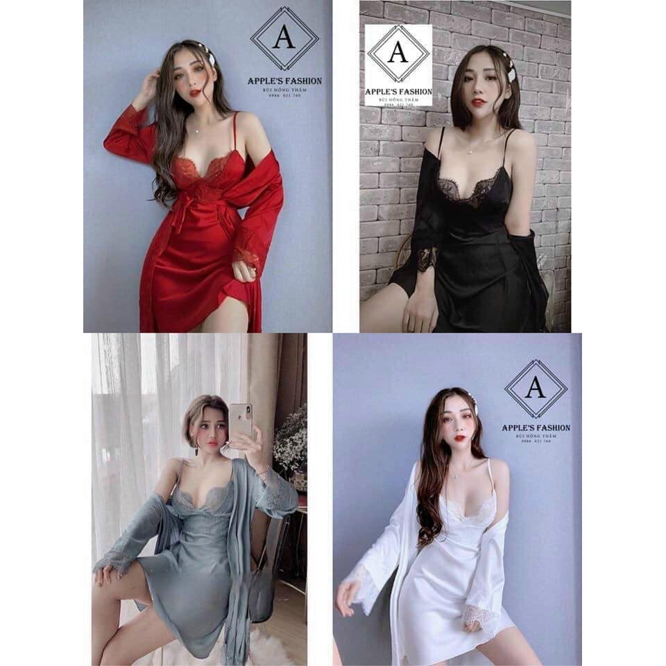Váy ngủ lụa cao cấp ifunsy – freeship – đầm ngủ đồ ngủ sexy
