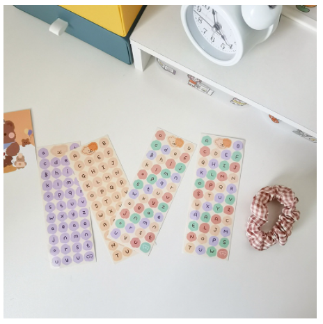 Set sticker hình dán bảng chữ cái alphabet trang trí sổ, ảnh, bullet journal