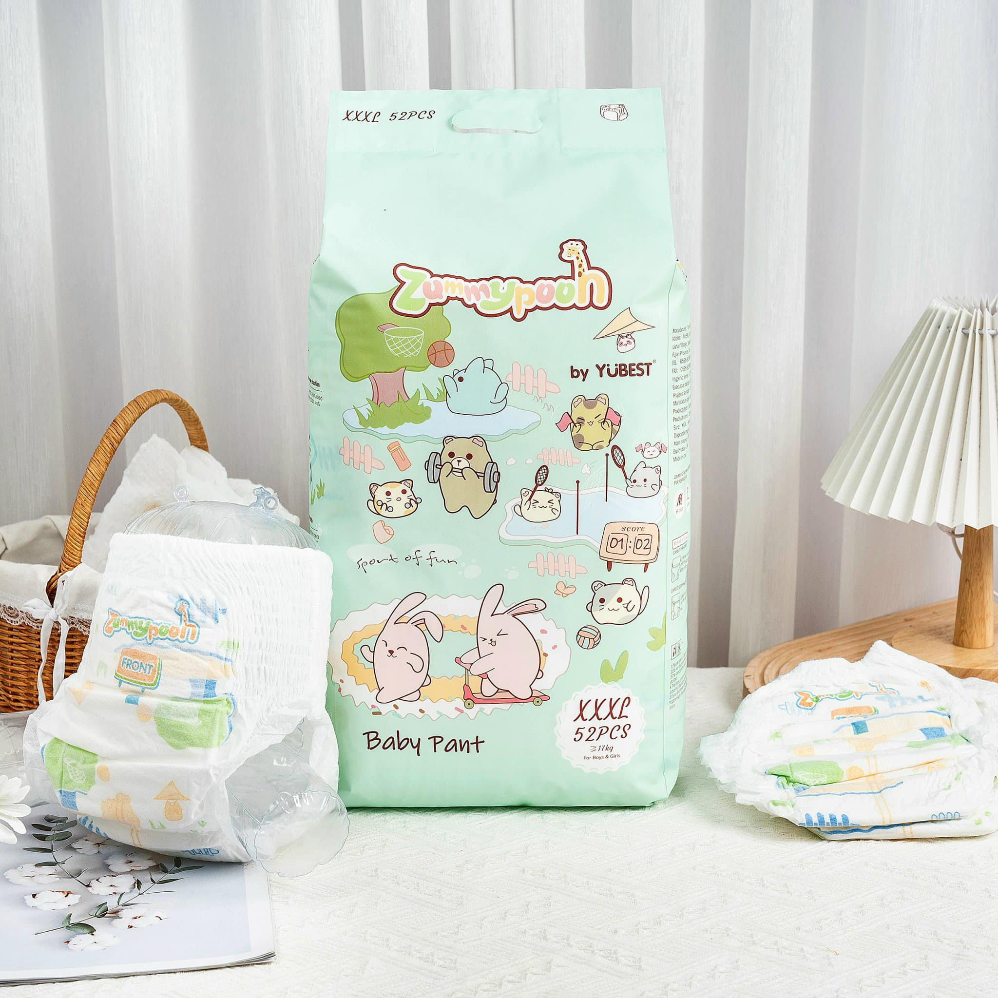 Tã Bỉm Yubest Zummy Pooh mẫu mới nhất nâng cấp 2022 quần/dán đủ size S80, M72, L66, XL60, XXL56, 3XL52(Có quà tặng)