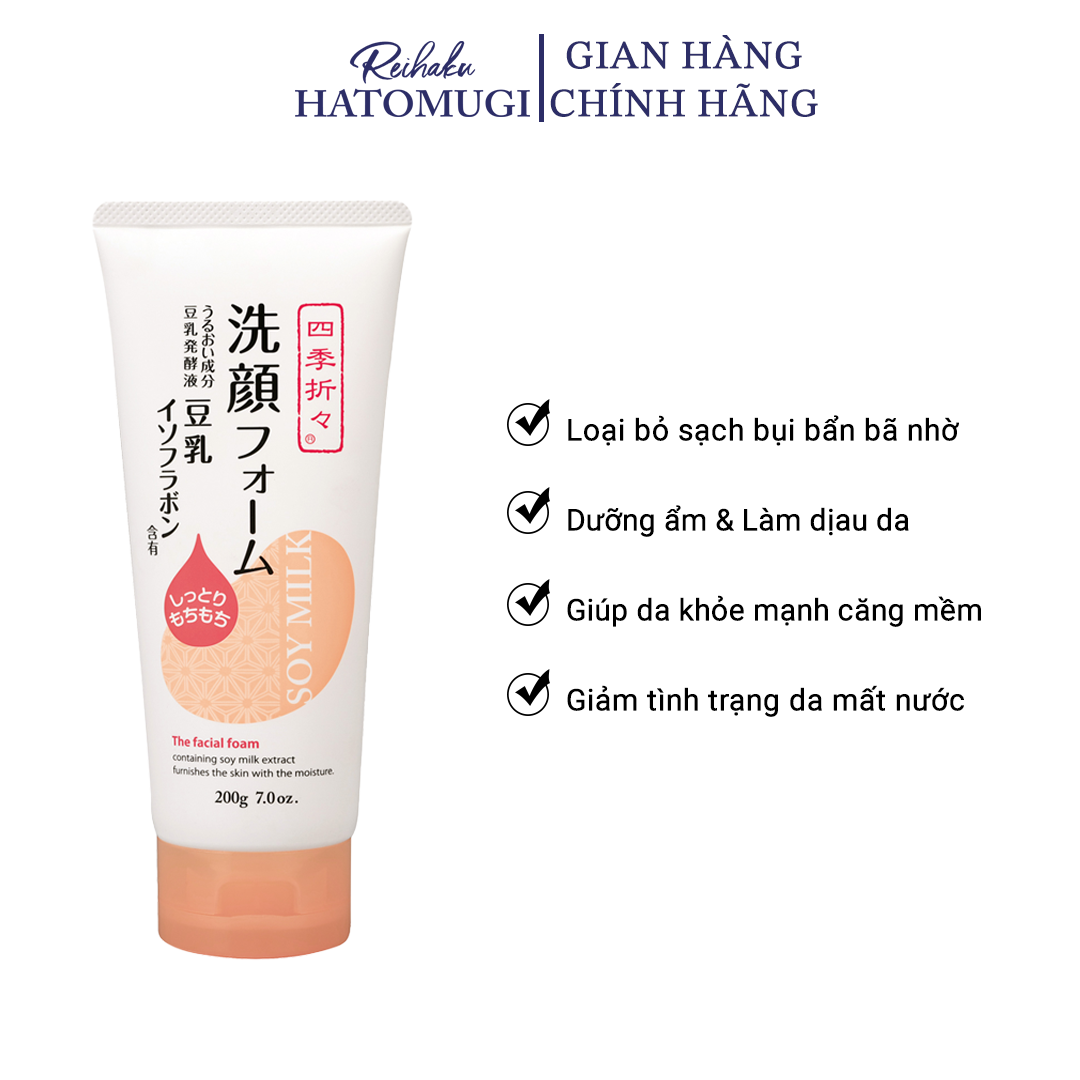 Sữa Rửa Mặt Chiết Xuất Đậu Nành, Làm Dịu Da Shikioriori Soy Milk Facial Foam