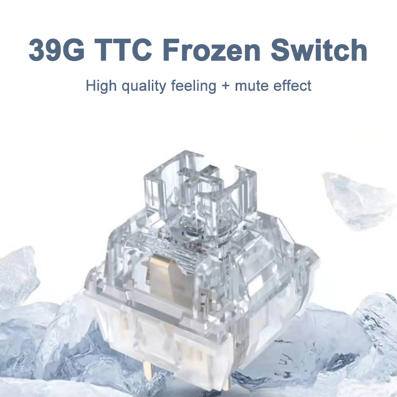 Upgrade TTC Frozen Switch V2 Mechanical Keyboard Silent Mute Linear 39g 3 pins 45pc Same Hand feel as Gold Pink RGB Transparent