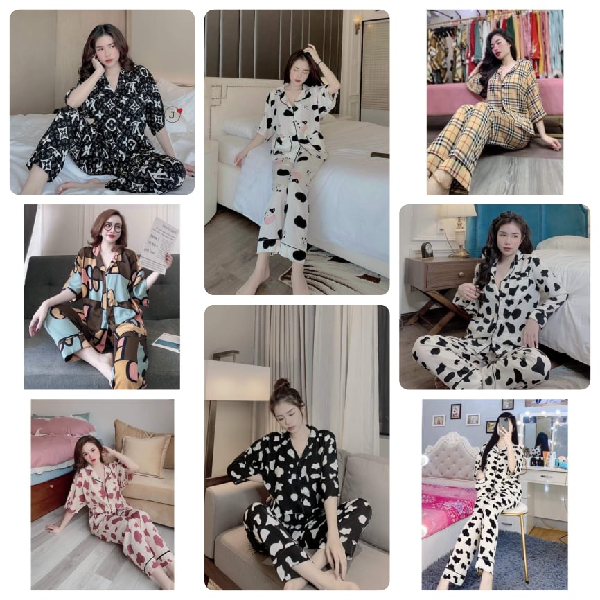 Bộ lụa Pyjama Mango cánh dơi cao cấp freesize