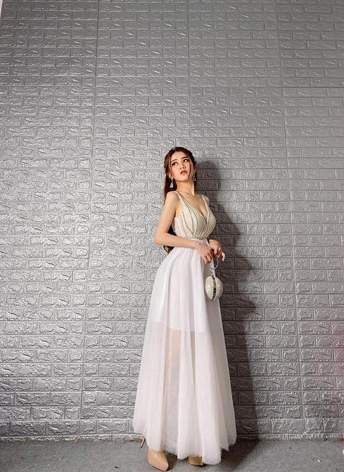 Đầm maxi dự tiệc 2 dây kết cườm TRIPBLE T DRESS -size M/L - MS18V