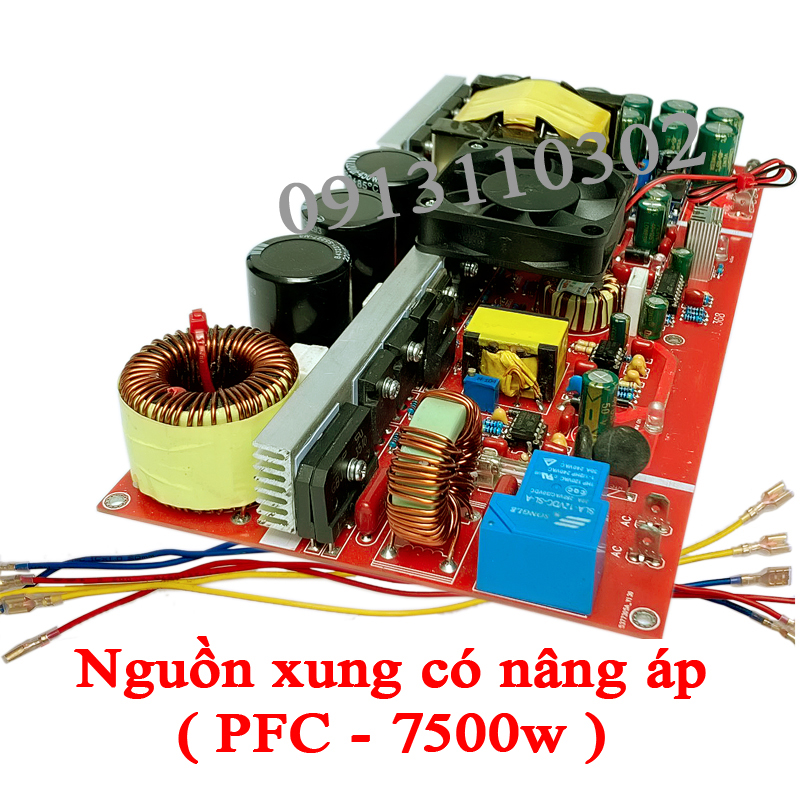 Nguồn xung có nâng áp công suất pfc 7500w