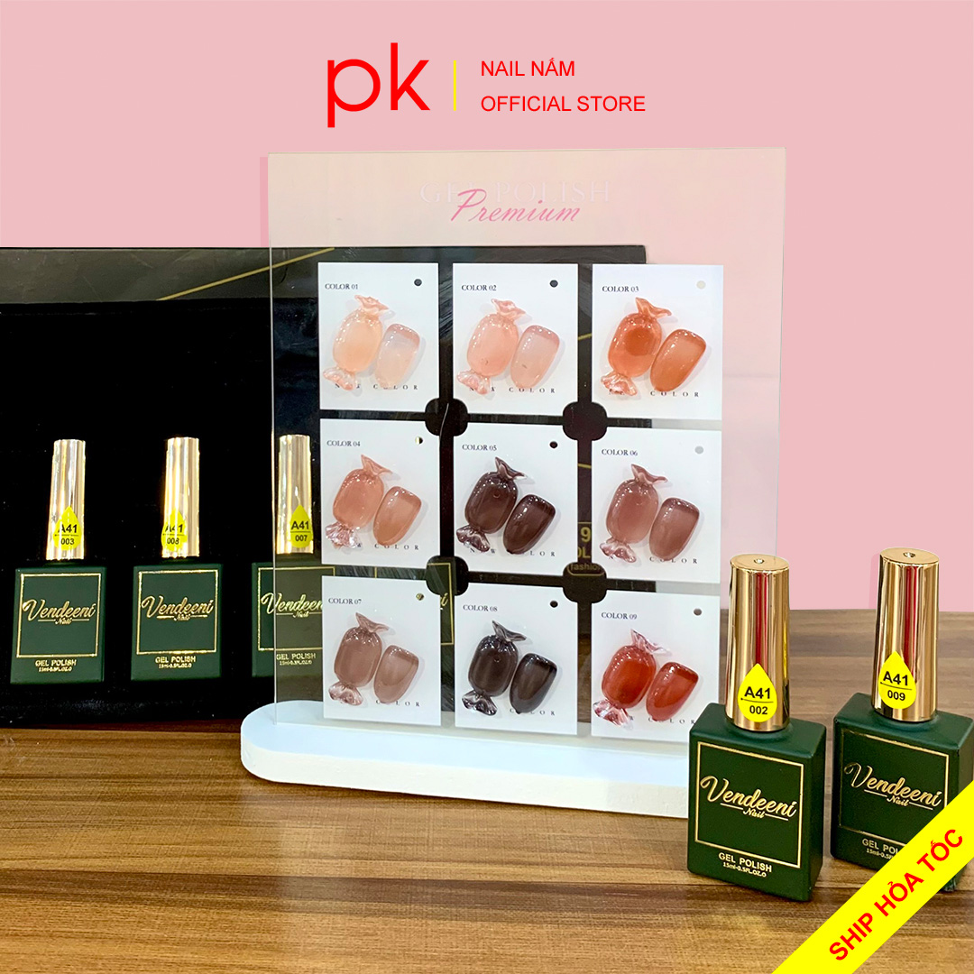Set sơn thạch cao cấp 9 màu Vendeeni mã A41 tặng kèm bảng màu