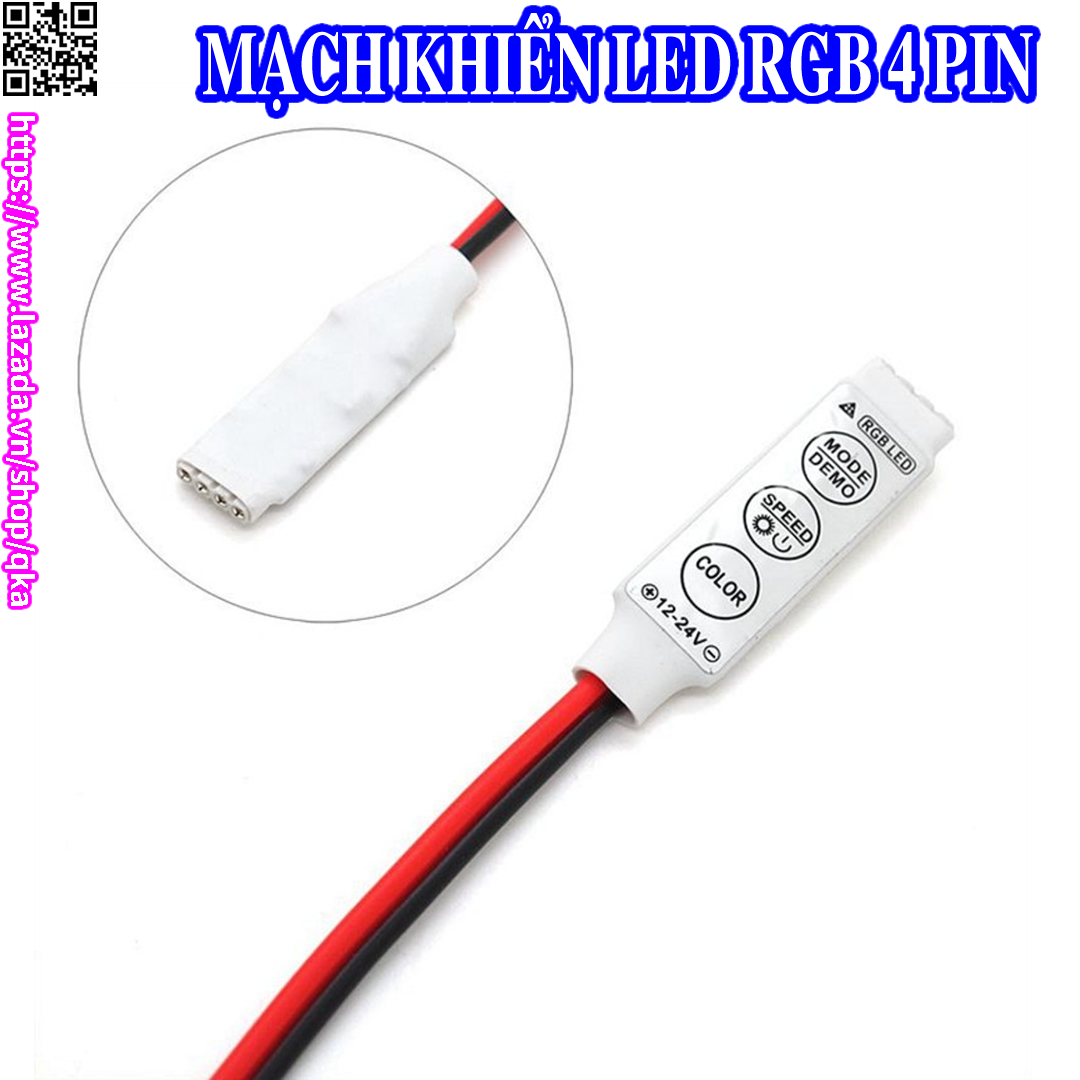 Mạch điều khiển đèn led rgb 12v-24v 4 pin