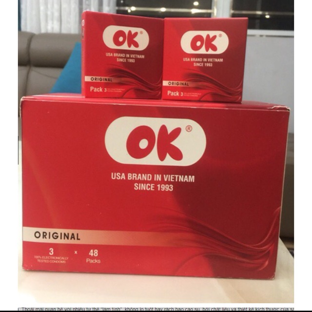 Bao cao su OK đỏ [hộp 144 cái]