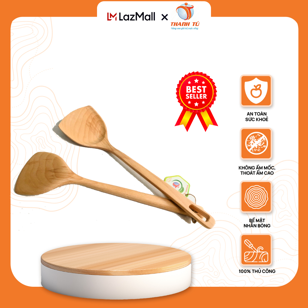 Sạn cong ghép gỗ beech thanh tú 35cm