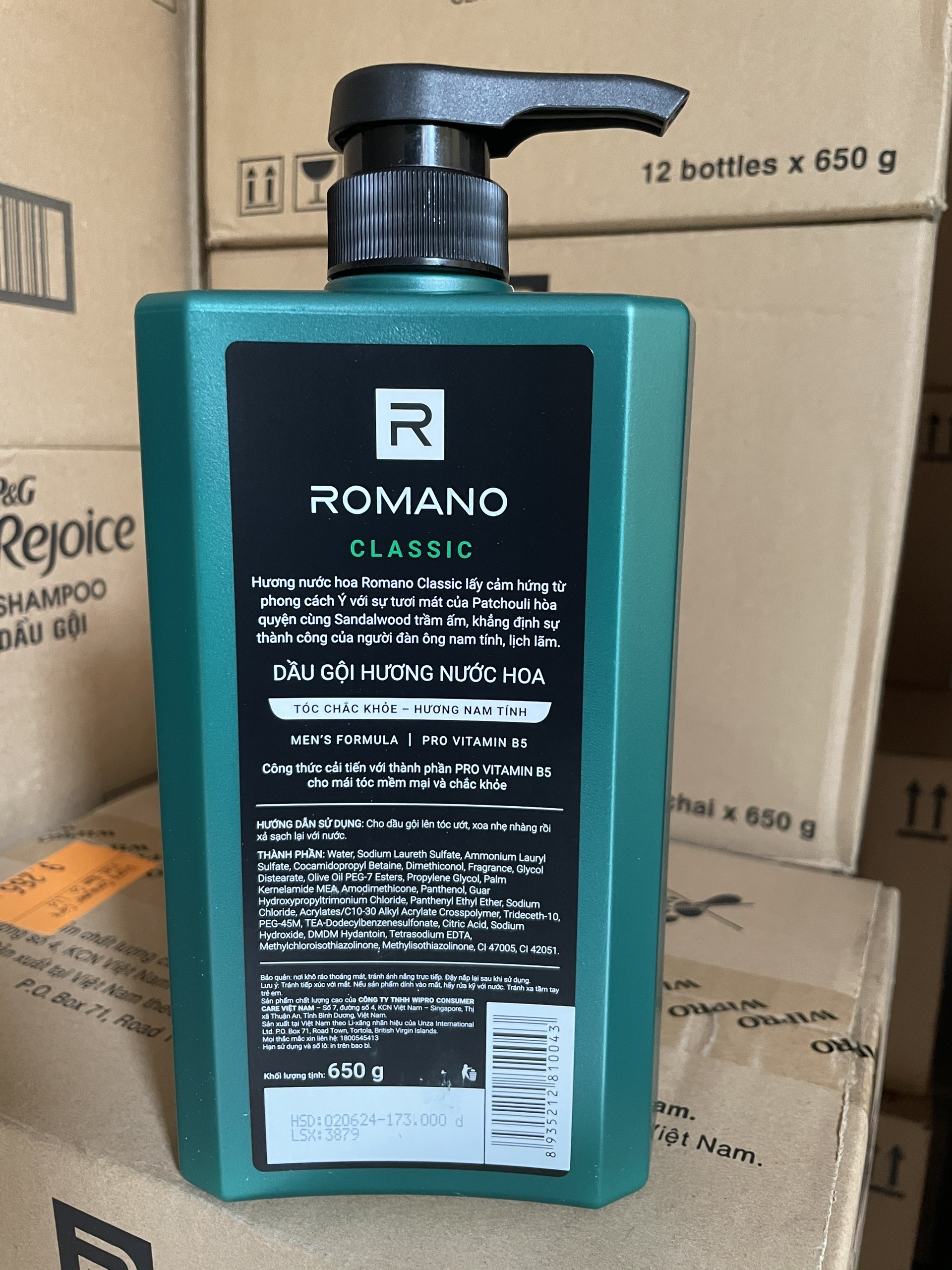 Dầu gội hương nước hoa ROMANO CLASSIC tóc chắc khoẻ 650g