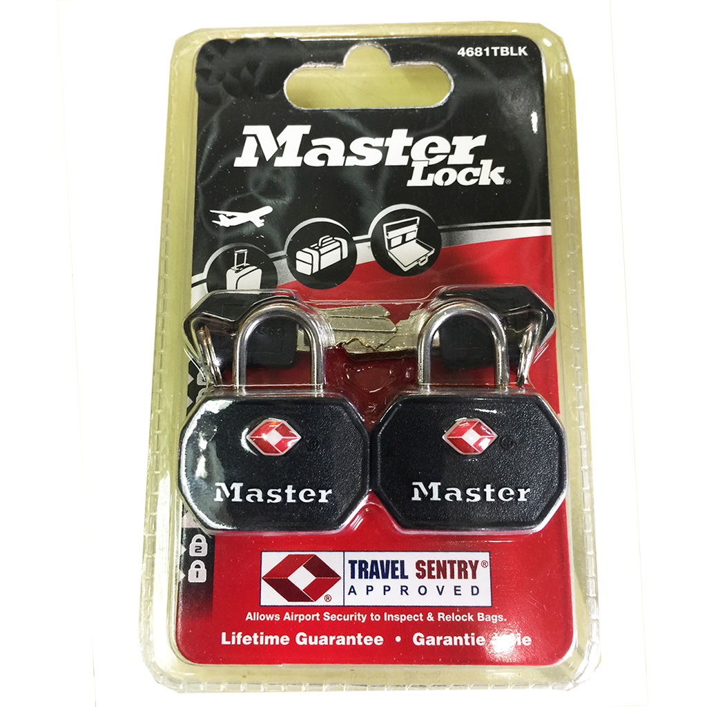 Bộ 2 khóa vali tsa master lock 4681 tblr thân rộng 32mm - nhiều màu