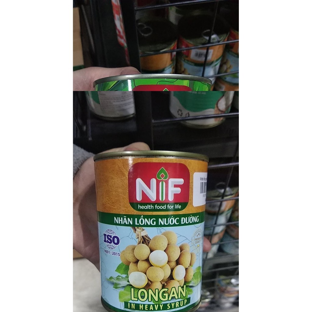 Nhãn lồng ngâm nước đường Nif đóng lon 560g - nhãn nif, nhãn lồng nước đường