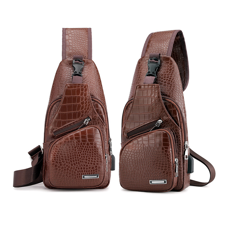 [HCM]Túi đeo chéo nam vân da cá sấu cao cấp EMI BE90