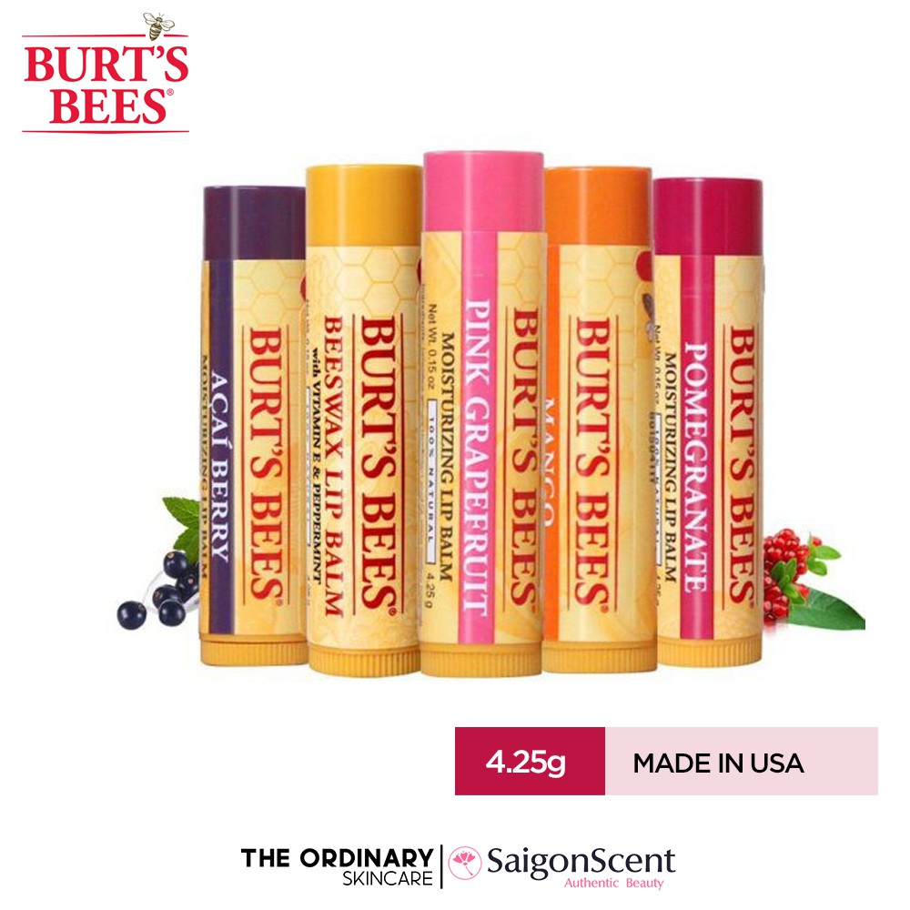 Son dưỡng môi không màu Burt's Bee's / Có hương Ngẫu nhiên