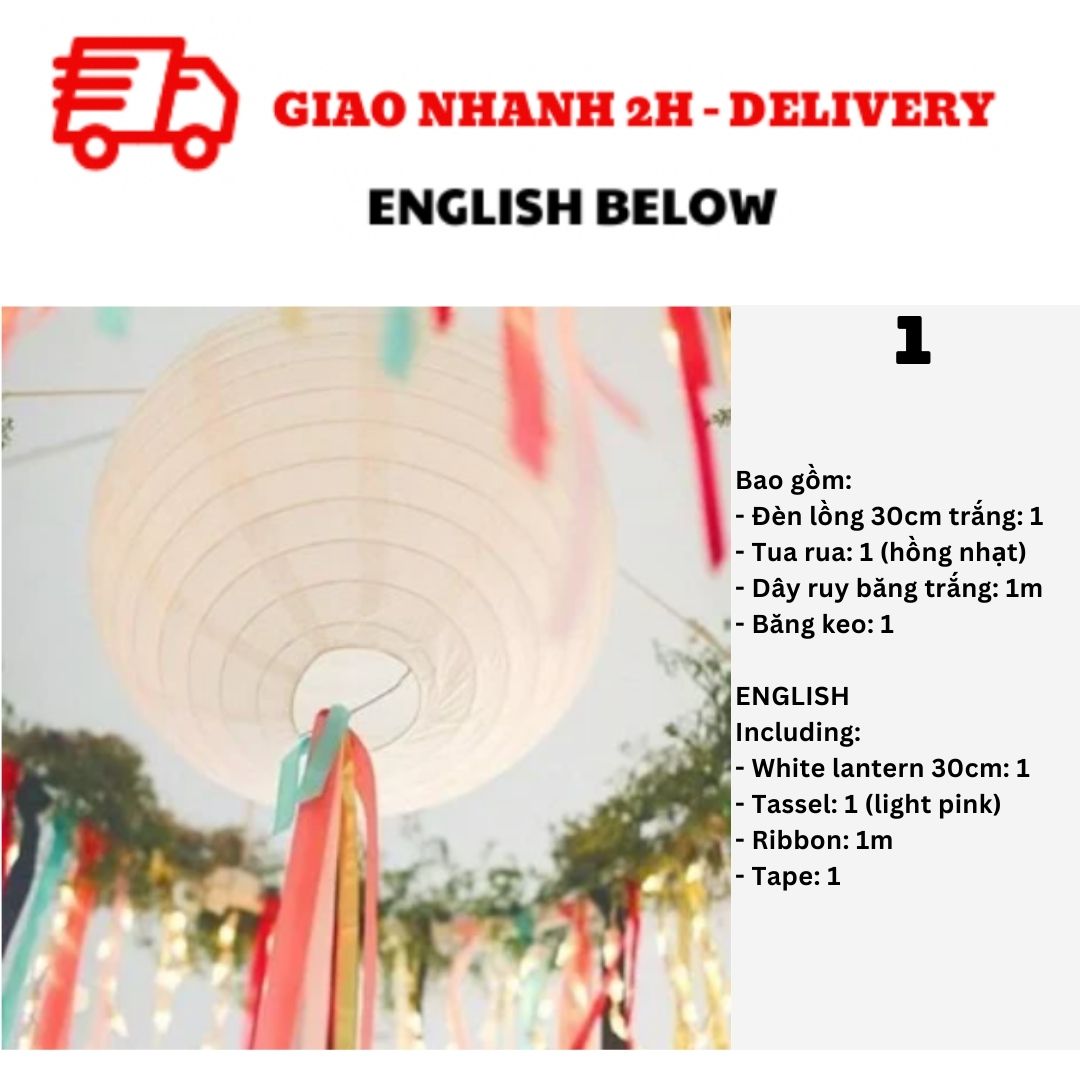 Bộ Lồng Đèn Trung Thu Màu Trắng - Mid-Autumn White Lantern Set TTHU20