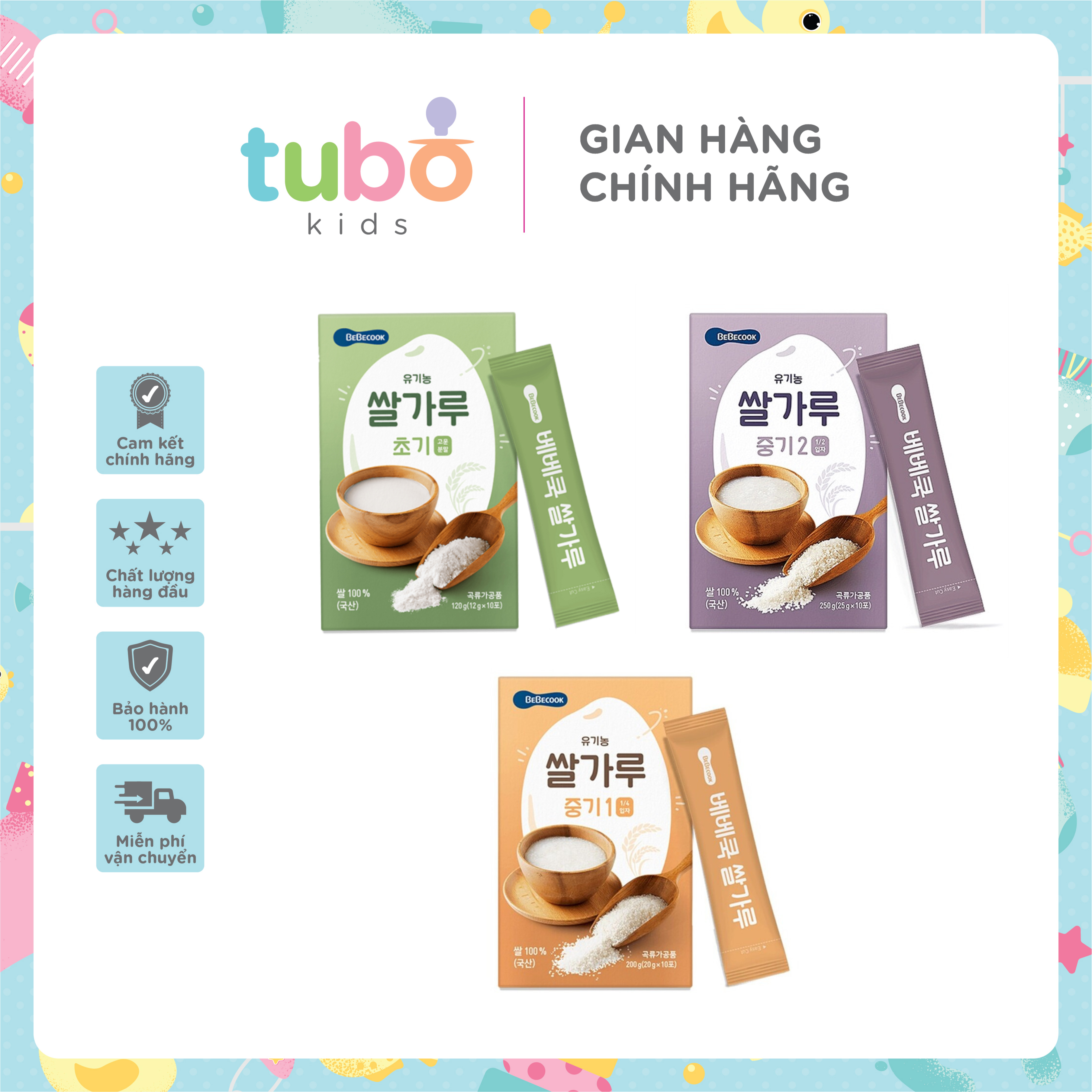 Gạo hạt vỡ ăn dặm hữu cơ dinh dưỡng Bebecook nấu cháo cho bé organic