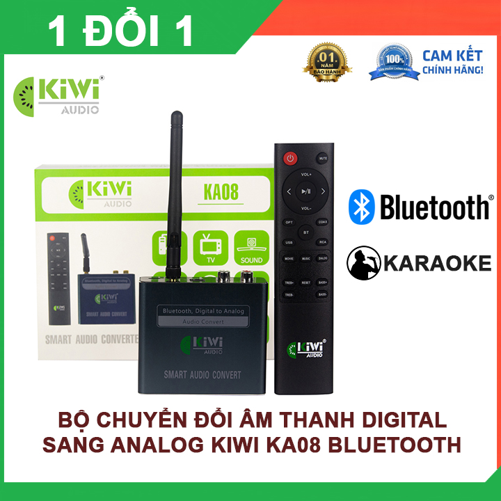 Bộ chuyển đổi âm thanh KIWI KA08 Bluetooth - bộ chuyển đổi optical, bộ chuyển đổi quang