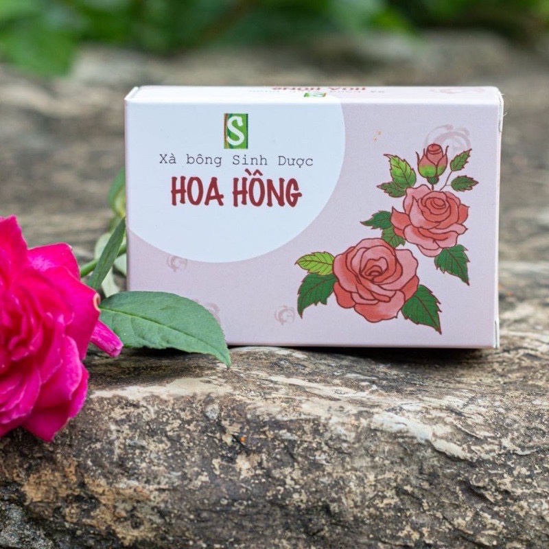 Xà phòng sinh dược- xà bông hoa hồng 100gr