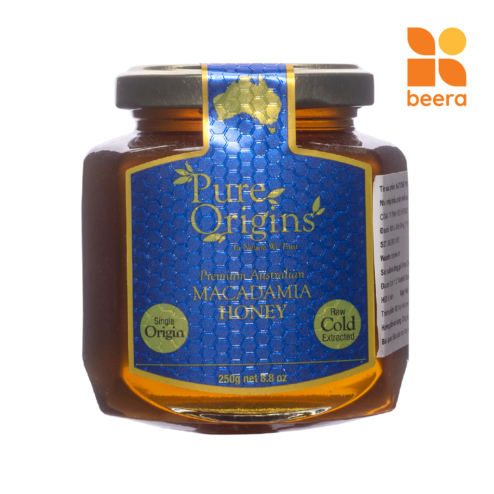 Mật Ong Nguyên Chất Macadamia Pure Origins Beera tăng đề kháng cho trẻ, hạn chế béo phì