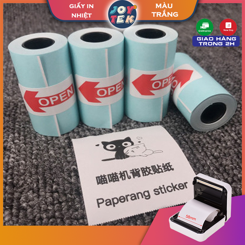 [GIẤY TRẮNG ] Giấy in nhiệt cho máy in nhiệt Poooli , cho máy in peripage A6 - A6s - A3 paperang p1, p2, p2s (57x30mm)