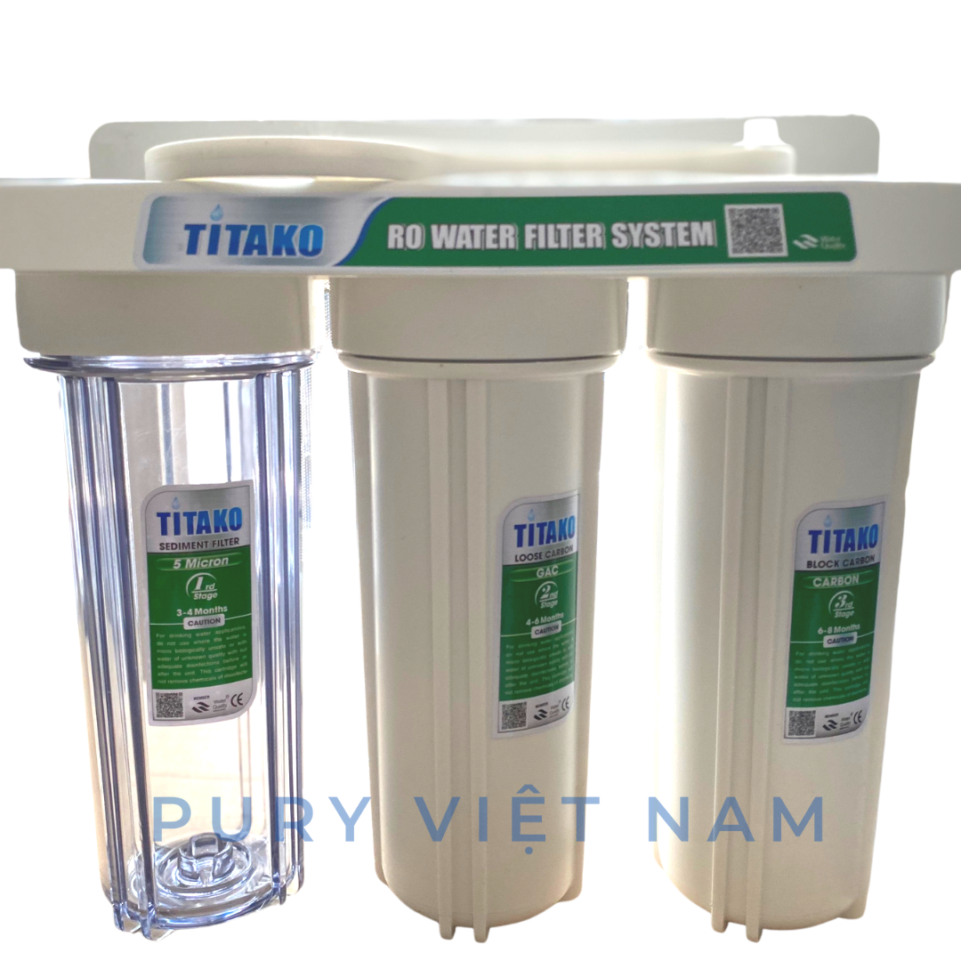 Bộ lọc nước sinh hoạt 10 inch 3 cấp cao cấp