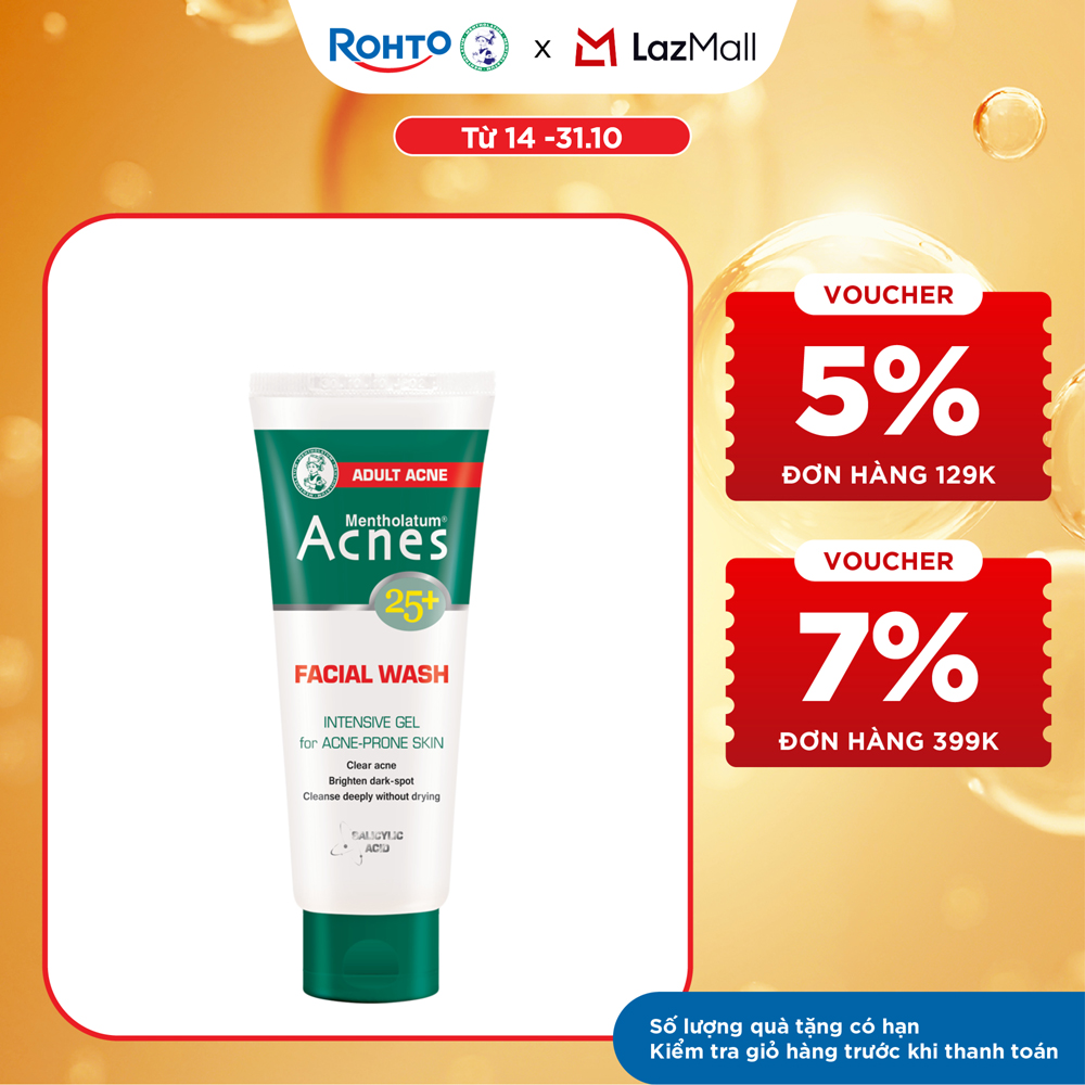 Sữa rửa mặt ngăn ngừa mụn dạng gel Acnes 25+ Facial Wash 100g
