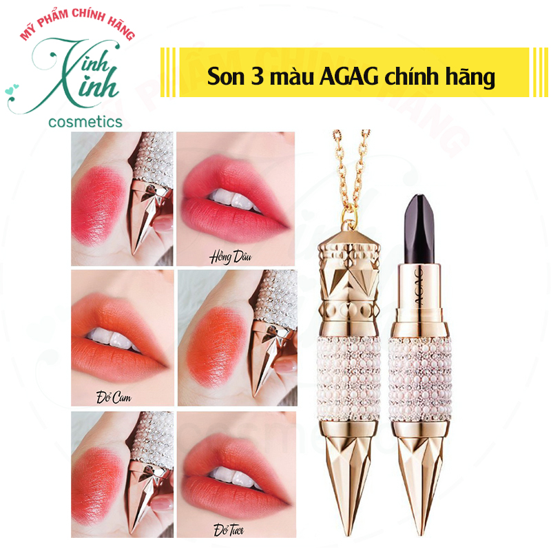 [CHÍNH HÃNG] Son môi 3 màu hot trend AGAG chất lì lâu trôi mềm mại 3 màu 3 màu sắc xinh tươi trẻ trung - cam kết chính hãng nội địa