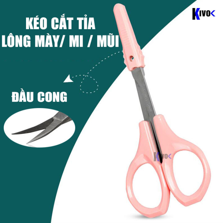 Kéo Cắt Lông Mày, Lông Mi, Lông Mũi Đầu Cong Cao Cấp Loại Tốt - Kéo Tỉa Lông Mày Lông Mũi Mi Giả/ Kéo Nhỏ Mini/ Kéo Mũi Cong - Kéo Cắt Tỉa Lông Chim Kivo