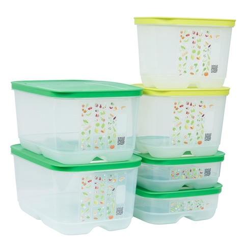Bộ hộp trữ mát có nút hô hấp Tupperware Ventsmart 6 - chính hãng - Nhựa nguyên sinh PP số 5
